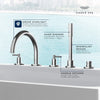Grohe Atrio New 5-Hole 2-Handle Deck Mount Roman Tub Faucet With 1.75 Gpm Hand Shower