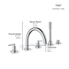 Grohe Atrio New 5-Hole 2-Handle Deck Mount Roman Tub Faucet With 1.75 Gpm Hand Shower