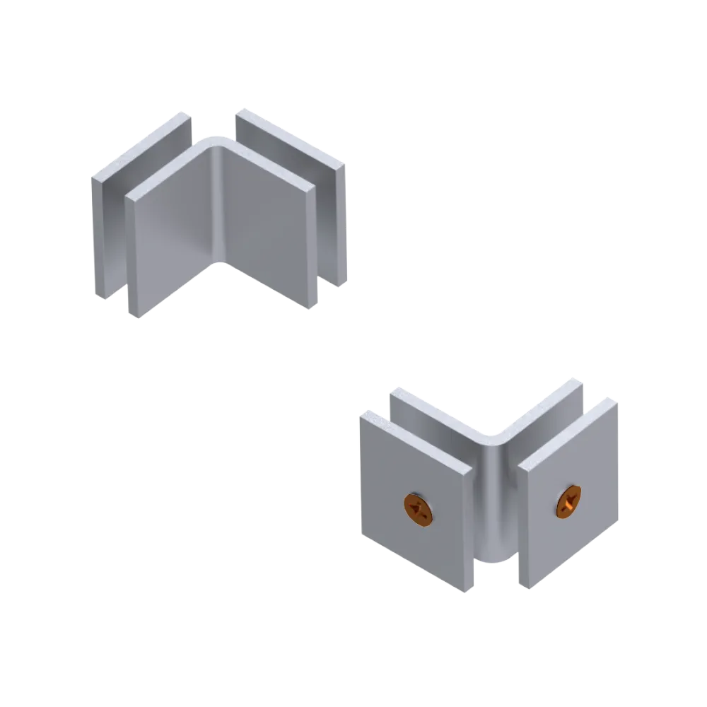 Rubinet 90 Glass to Glass Open Face Satin Chrome