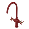Rubinet Two Handle Single Hole Kitchen Set with LaSalle Spout Maroon