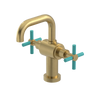 Rubinet Single Hole Dual Handle Lav. Set. (less drain) Satin Brass