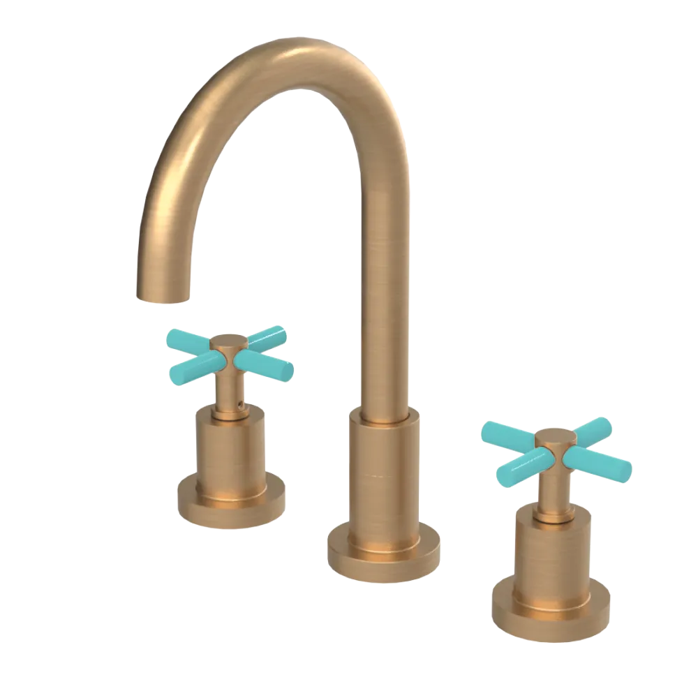 Rubinet Widespread Kitchen Set with LaSalle Spout Satin Gold
