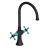 Rubinet Two Handle Single Hole Kitchen Set Matt Black
