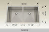 Bosco 243819 38" Stainless Steel Double Bowl Undermount Kitchen Sink