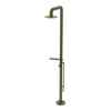 Rubinet Pressure Balance Outdoor Shower with Foot Rinse & 10" Shower Head (with shelf) - 304 Stainless Steel Green Envy