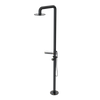 Rubinet Pressure Balance Outdoor Shower with Hand Held Shower & 10" Shower Head (with shelf) - 304 Stainless Steel Matt Black