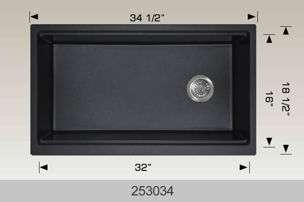 Bosco Granite Series Undermount Kitchen Sink 34 1/2 x 18 1/2