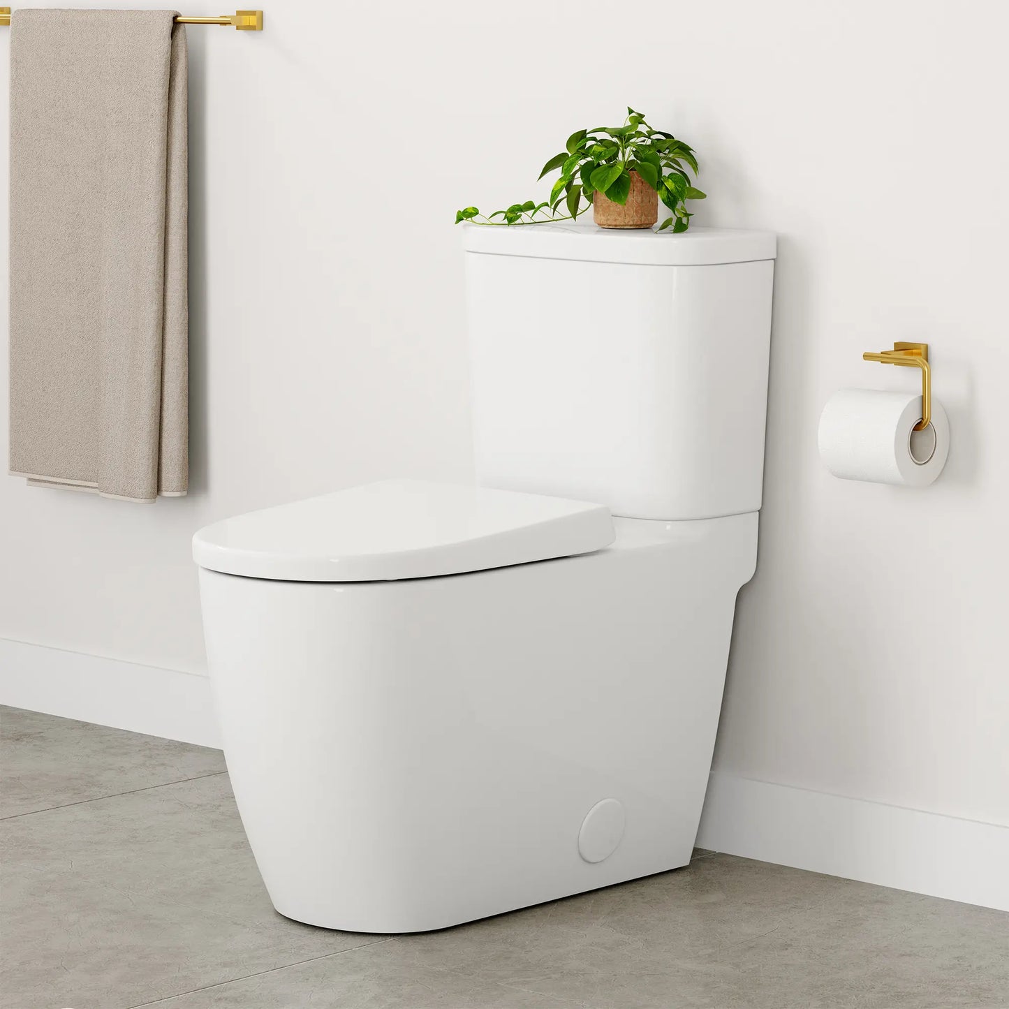 Essence Two-Piece Right Height Elongated Single Flush Toilet 1.28 Gpf