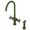 Rubinet Two Handle Single Hole Kitchen Set with LaSalle Spout with Hand Spray Green Envy