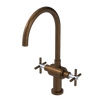 Rubinet Two Handle Single Hole Kitchen Set with LaSalle Spout Tuscan Brass