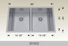 Bosco 261832 32" Stainless Steel Double Bowl Kitchen Sink