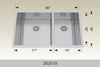 Bosco 263018 30" Stainless Steel Double Bowl Kitchen Sink