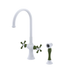 Rubinet Two Handle Single Hole Kitchen Set with Hand Spray Matt White