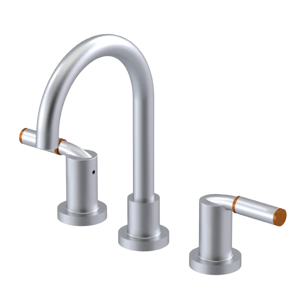 Rubinet Widespread Lav set (less drain) Satin Chrome
