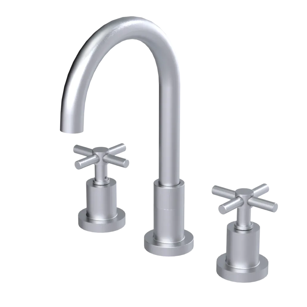 Rubinet Widespread Kitchen Set with LaSalle Spout Satin Chrome
