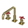 Rubinet Widespread Kitchen Set with Genesis Spout Natural Brass