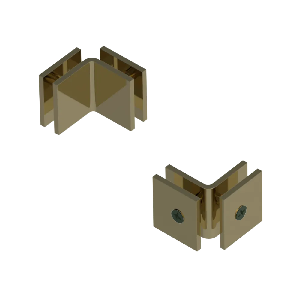 Rubinet 90 Glass to Glass Open Face Natural Brass