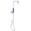 Rubinet Hand Held Shower Bidet with Extended Reach & Dual Function Spray Including Wall Bracket with Supply & Hose (Square) White