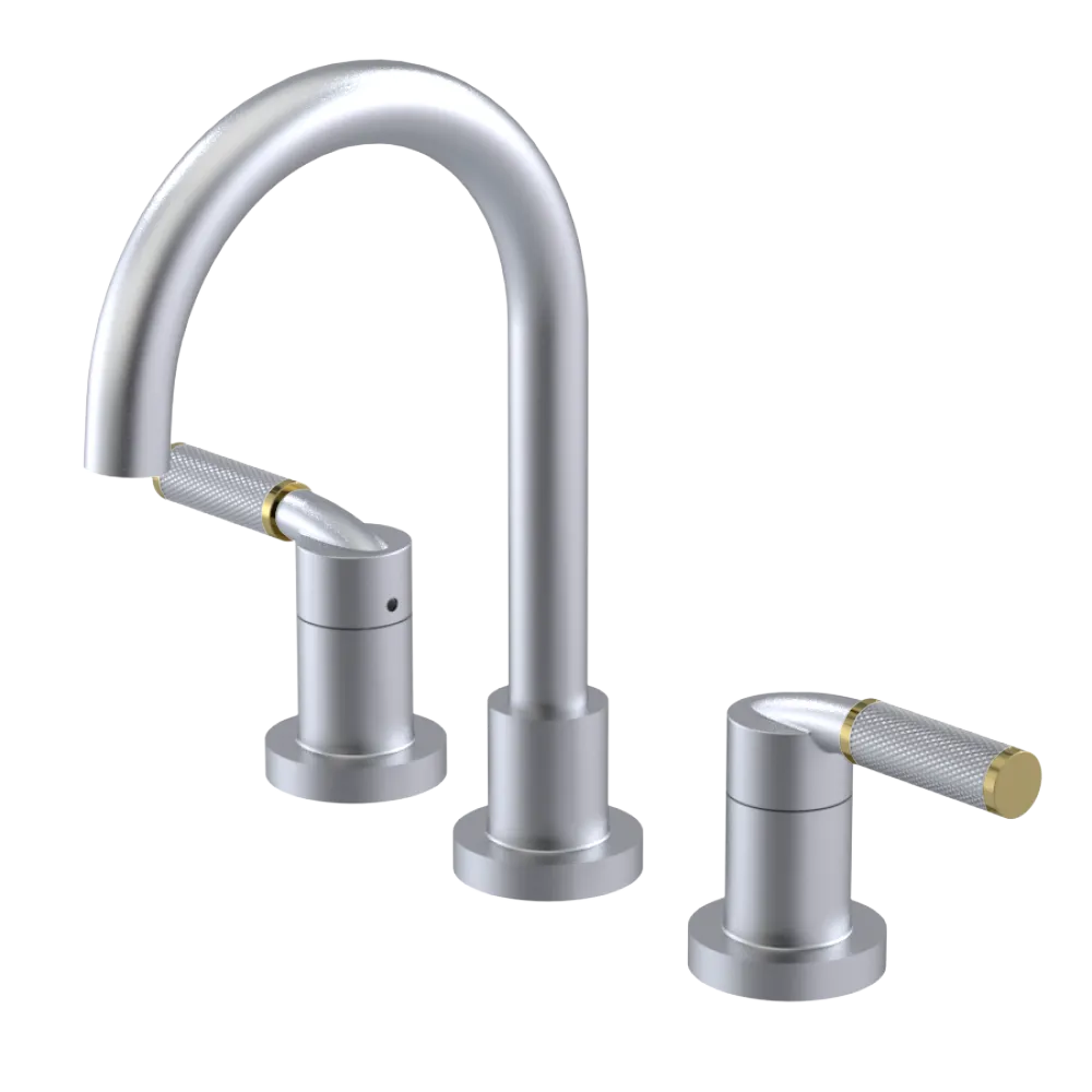 Rubinet Widespread Lav. Set. (less drain) Satin Chrome