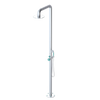 Rubinet Pressure Balance Outdoor Shower with Hand Held Shower & 10" Shower Head - 304 Stainless Steel Satin Chrome