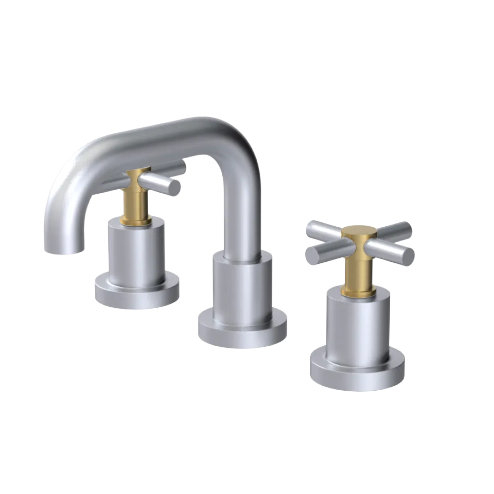 Rubinet Widespread Lav. Set. (less drain) Satin Chrome