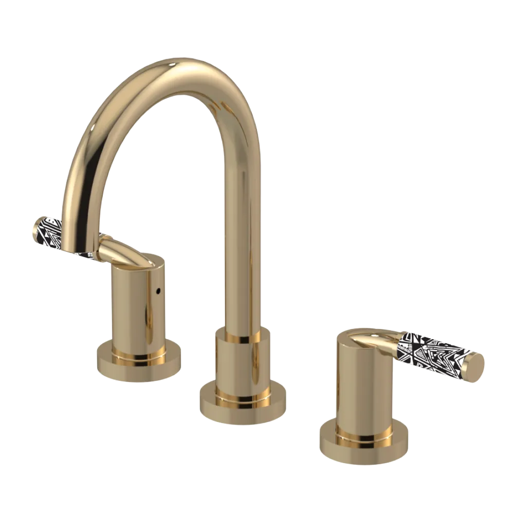 Rubinet Widespread Lav set (less drain) Gold