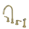 Rubinet Widespread Kitchen Set with Hand Spray Gold