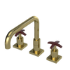 Rubinet Widespread Kitchen Set with Genesis Spout Natural Brass
