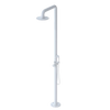Rubinet Pressure Balance Outdoor Shower with Hand Held Shower & 10" Shower Head - 304 Stainless Steel Matt White