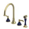 Rubinet Widespread Kitchen Set with Hand Spray Gold