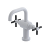 Rubinet Single Hole Dual Handle Lav. Set. (less drain) White