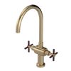 Rubinet Two Handle Single Hole Kitchen Set with LaSalle Spout Gold