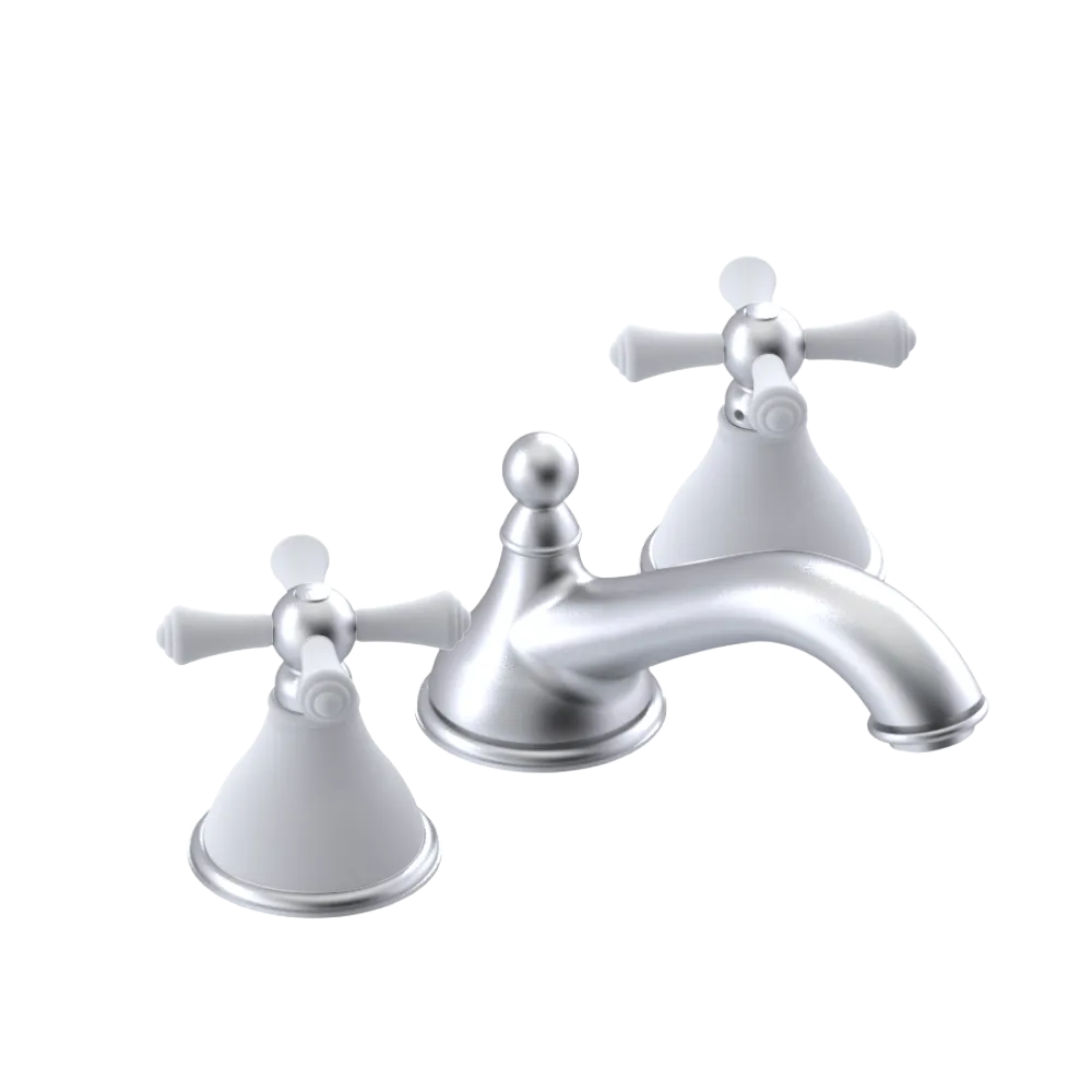 Rubinet Widespread Lav. Set. (less drain) Satin Chrome