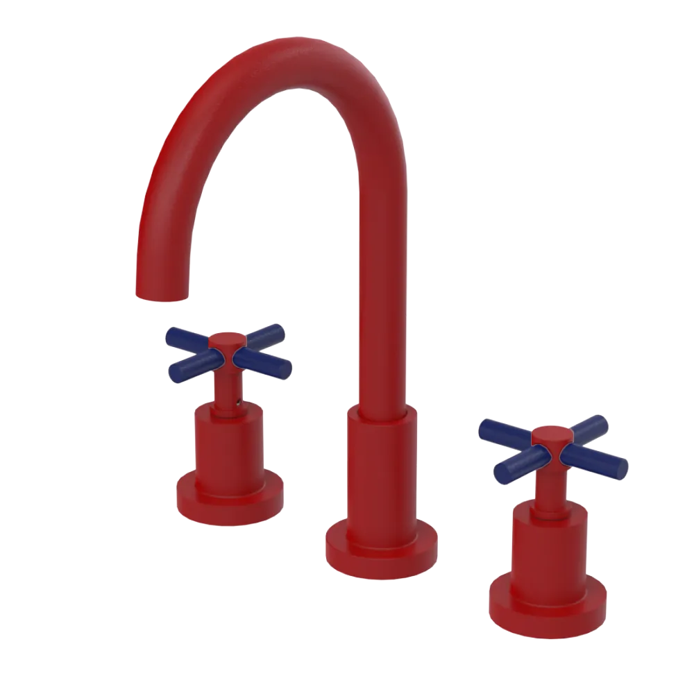 Rubinet Widespread Kitchen Set with LaSalle Spout Maroon