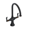 Rubinet Two Handle Single Hole Kitchen Set Matt Black