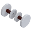 Rubinet Shower Door Knob (set) White