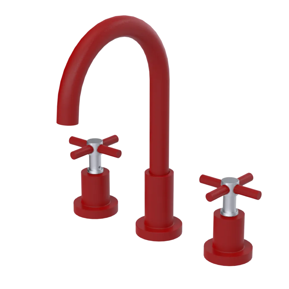 Rubinet Widespread Kitchen Set with LaSalle Spout Maroon