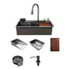 29.5" X 18" Workstation Kitchen Sink With Cup Washer - Golzar Home