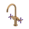 Rubinet Single Hole Dual Handle Lav. Set with LaSalle Spout (less drain) Satin Gold
