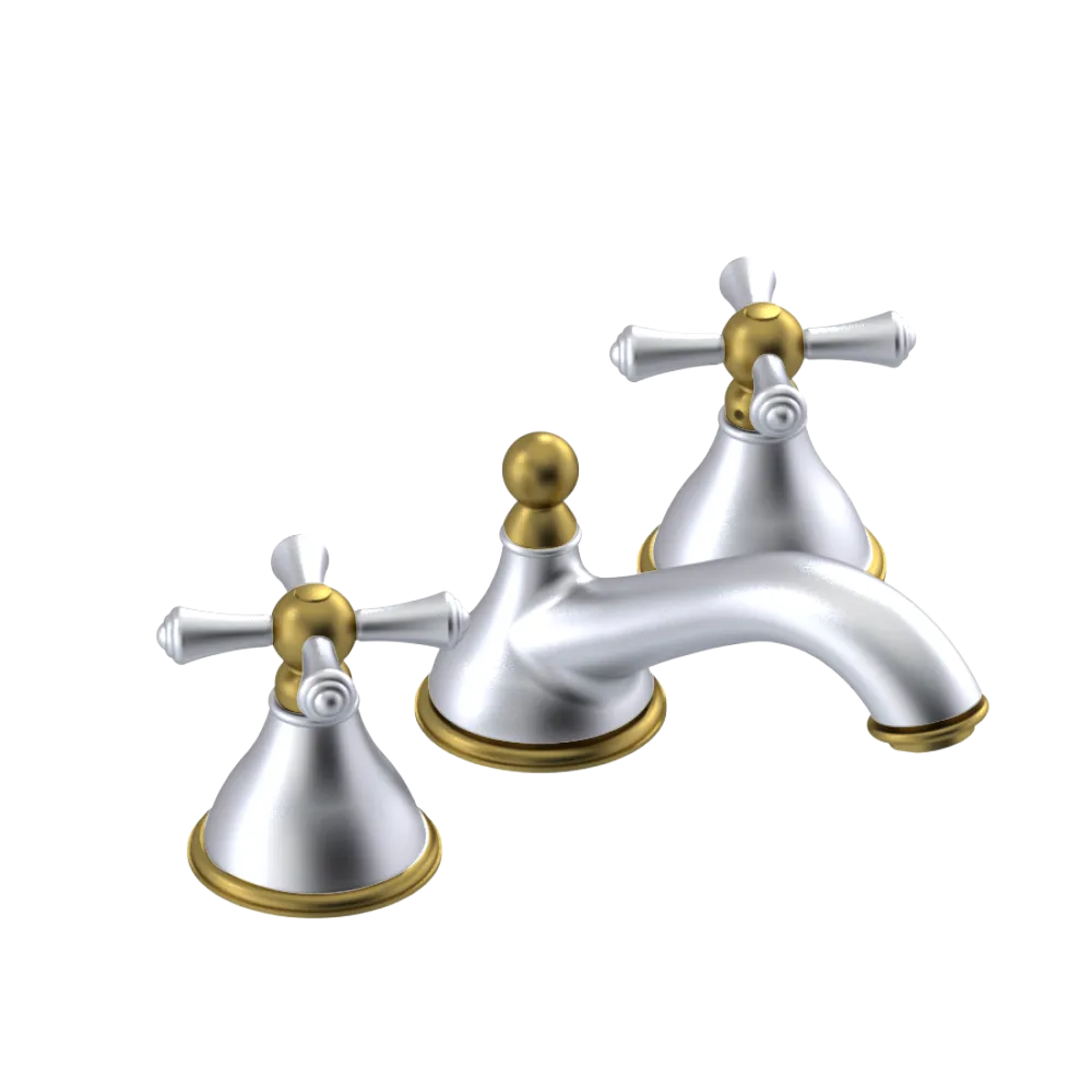 Rubinet Widespread Lav. Set. (less drain) Satin Chrome