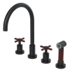 Rubinet Widespread Kitchen Set with LaSalle Spout with Hand Spray Matt Black