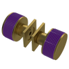 Rubinet Shower Door Knob (set) Antique Brass Matt
