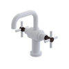 Rubinet Single Hole Dual Handle Lav. Set. (less drain) Matt White