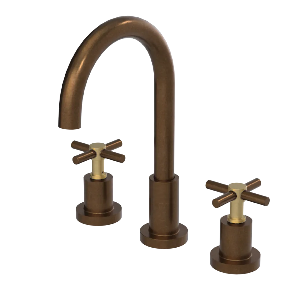 Rubinet Widespread Kitchen Set with LaSalle Spout Tuscan Brass