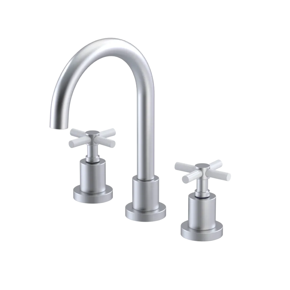 Rubinet Widespread Lav. Set. (less drain) Satin Chrome
