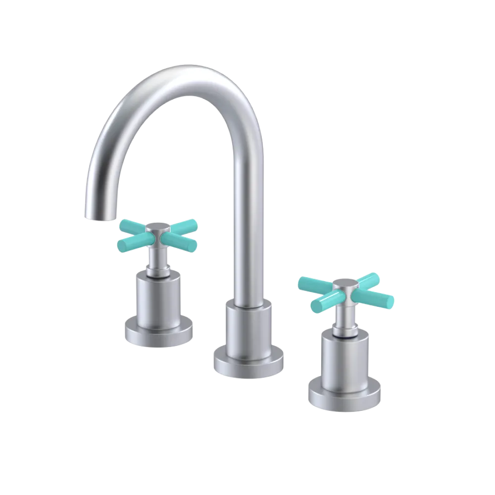 Rubinet Widespread Lav. Set. (less drain) Satin Chrome