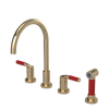 Rubinet Widespread Kitchen Set with Hand Spray Gold
