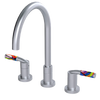 Rubinet Widespread Kitchen Set Satin Chrome