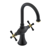 Rubinet Single Hole Dual Handle Lav. Set. (less drain) Matt Black