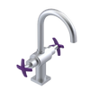 Rubinet Single Hole Dual Handle Lav. Set. (less drain) Satin Chrome